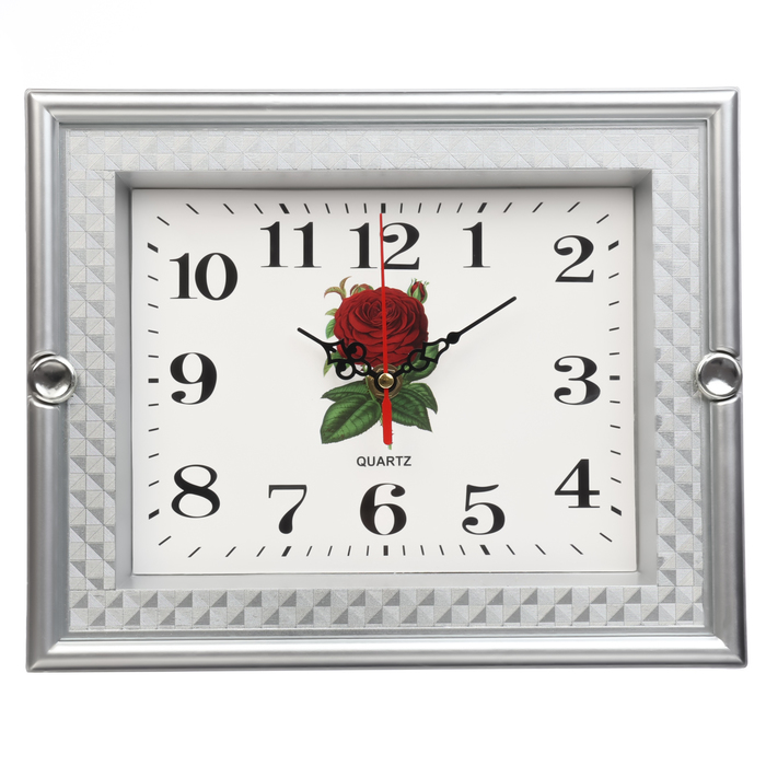 Часы настенные Роза, 22.5 х 27.5 см, плавный ход