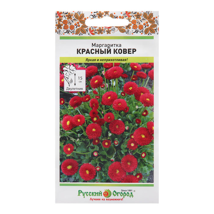 

Семена цветов Маргаритка "Красный ковер", 0,05 г
