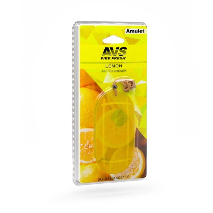 Ароматизатор AVS Amulet, гелевый, лимон ароматизатор avs mm 009 double stream огненный лёд мини мембрана
