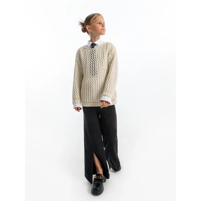 Свитер для девочки KNIT Trend, рост 140 см, цвет молочный свитер для девочки knit рост 140 см цвет голубой