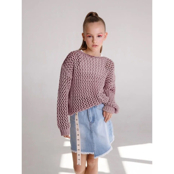 Свитер для девочки KNIT Trend, рост 128 см, цвет пудровый свитер для девочки knit рост 128 см цвет бежевый