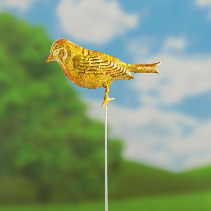 Декоративный штекер "Воробей" золотистый