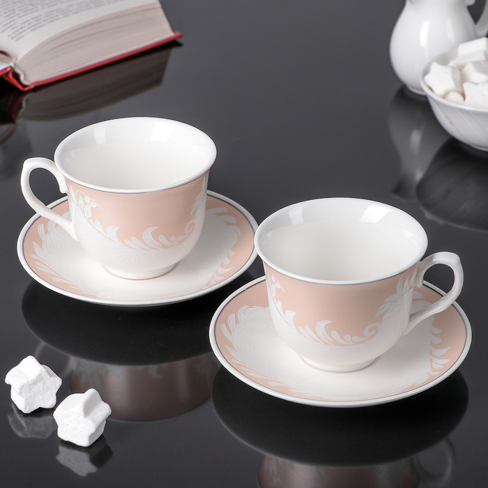 Набор чайный "Мадлен", 4 предмета: 2 чашки 220 мл, 2 блюдца