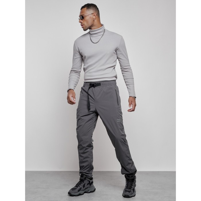 фото Брюки утеплённые спортивные мужские зимние, размер 56, цвет серый mtforce