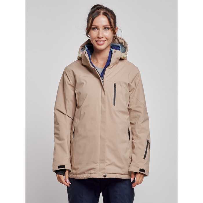 Куртка горнолыжная женская зимняя, размер 54, цвет бежевый куртка женская размер 54 цвет бежевый