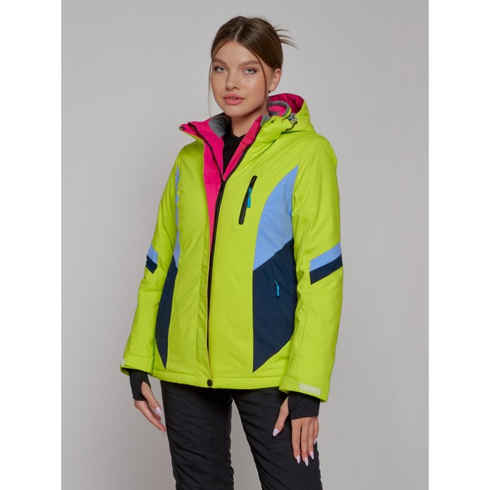 Куртка горнолыжная женская зимняя, размер 48, цвет салатовый