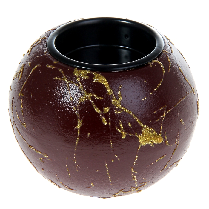 Подсвечник "Фантазия", цвет кофе с золотом