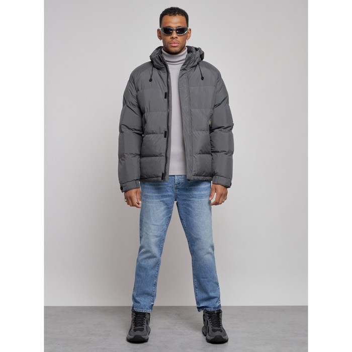 

Куртка спортивная болоньевая мужская зимняя, размер 50, цвет серый
