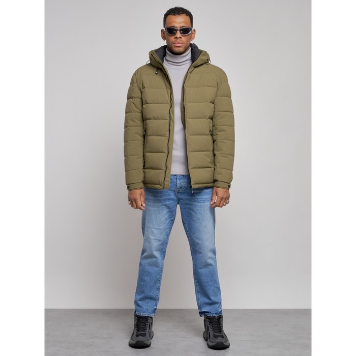 цена Куртка спортивная мужская зимняя, размер 54, цвет хаки