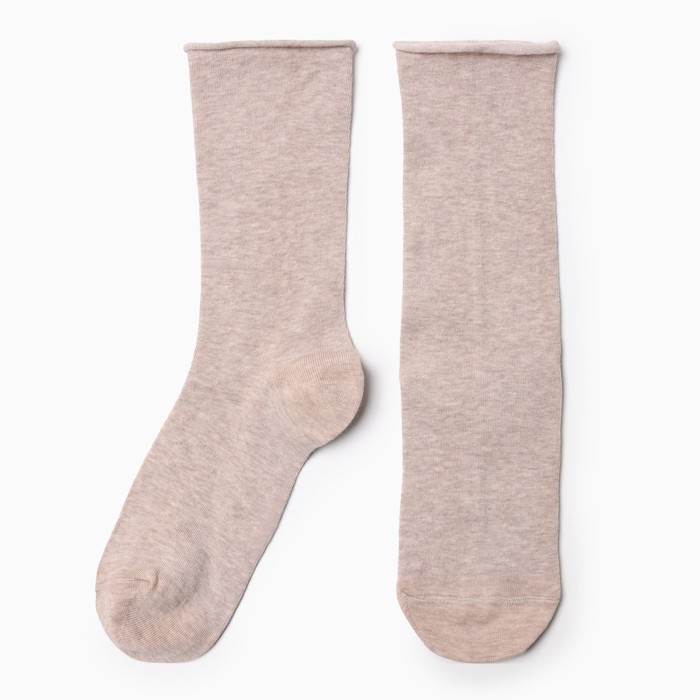 Носки женские, цвет бежевый меланж, размер 25-27 носки цвет бежевый размер 25 27