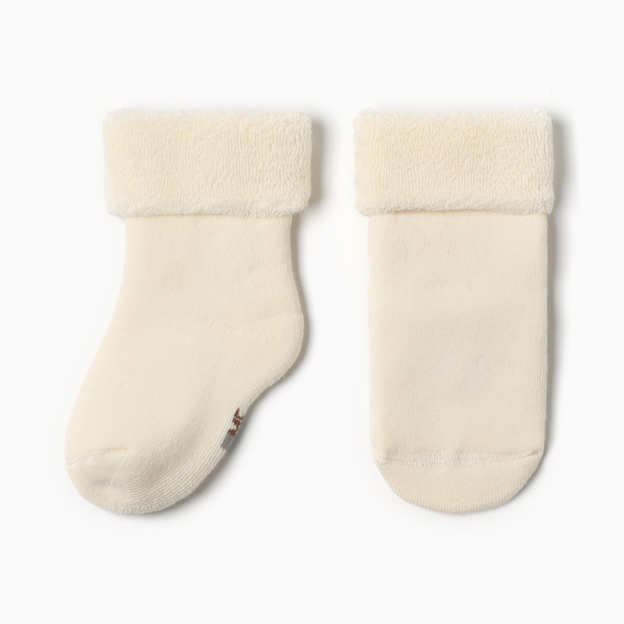 Носки детские махровые, цвет кремовый, размер 8