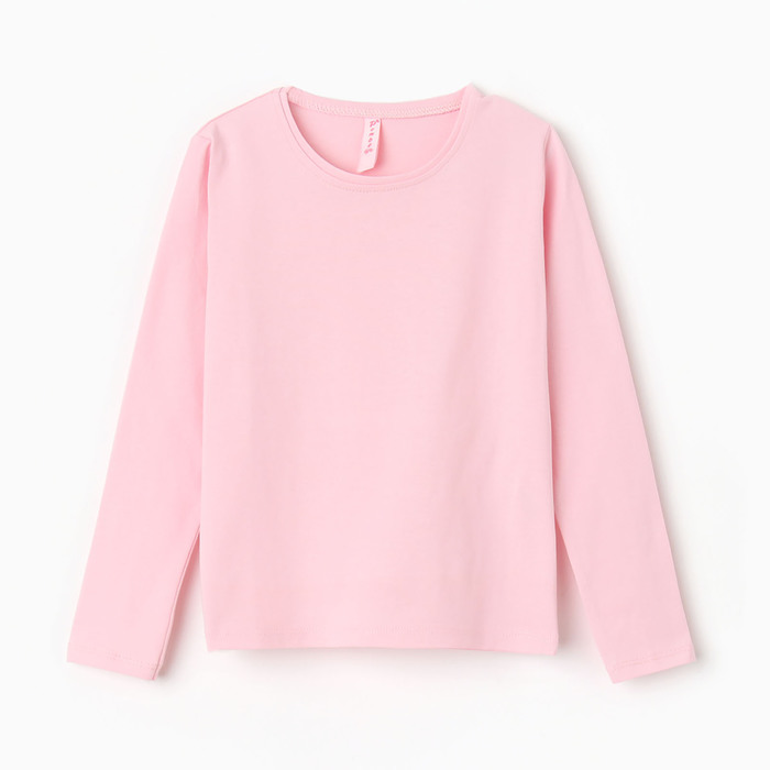 Лонгслив для девочки, цвет светло-розовый, рост 128 см футболка для девочки цвет светло розовый рост 128