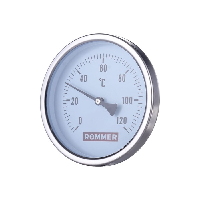 фото Термометр rommer rim-0001-805015, биметаллический, погружная гильза 50 мм 1/2, dn 80 мм