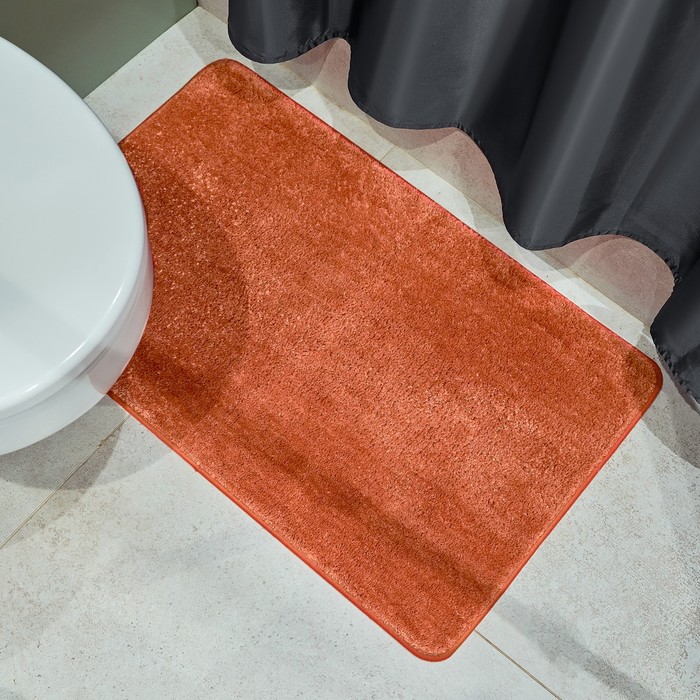 Мягкий коврик, для ванной комнаты, 50х80 см, цвет оранжевый коврик для ванной комнаты 50х80 см belorr orange