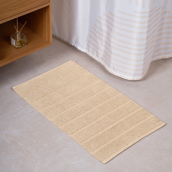Мягкий коврик для ванной комнаты, 50х80 см, цвет бежевый коврик для ванной комнаты zigzag 50х80 см цвет белый бирюзовый