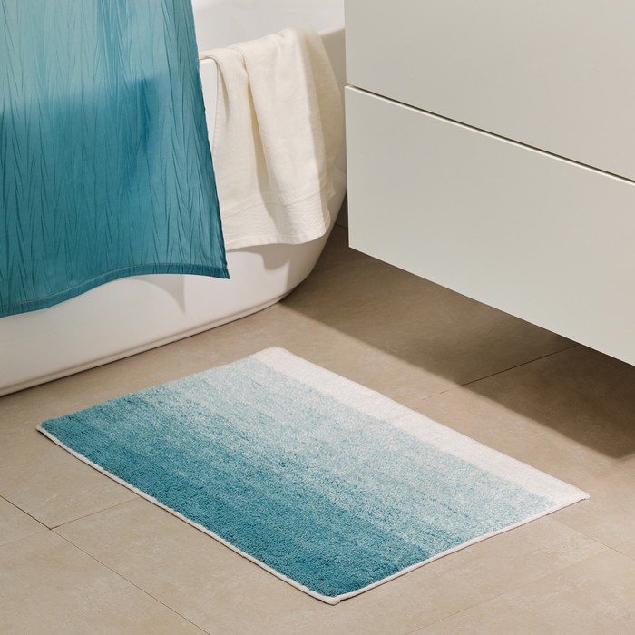 Мягкий коврик для ванной комнаты, 50х80 см, цвет голубой мягкий коврик bright colors для ванной комнаты 50х80 см