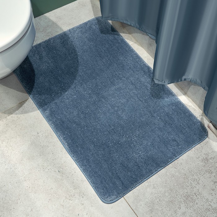 Мягкий коврик для ванной комнаты, 50х80 см, цвет голубой коврик для ванной комнаты zigzag 50х80 см цвет белый бирюзовый