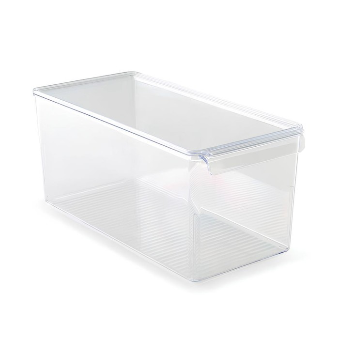 Контейнер с крышкой для холодильника или шкафа 16.5х35.5х16 см, прозрачный контейнер для яиц для холодильника с крышкой прозрачный