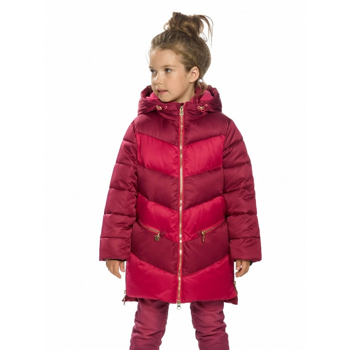 Пальто для девочек, рост 104 см, цвет малиновый