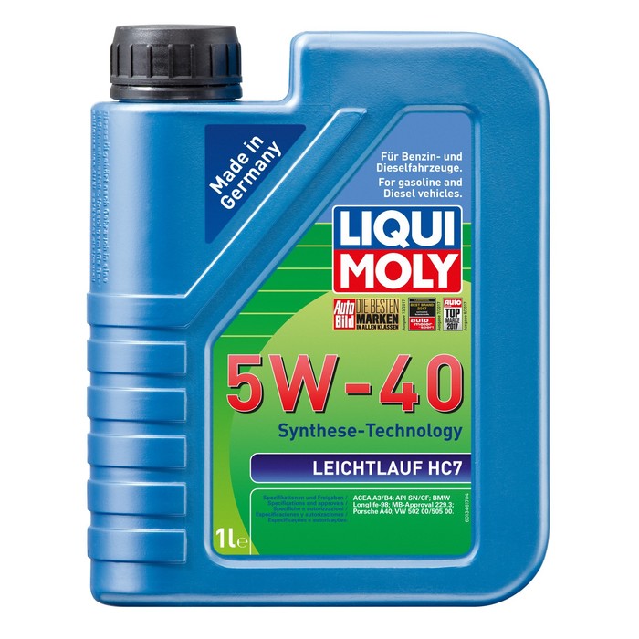 Масло моторное LiquiMoly Leichtlauf HC 7 5W-40 SN A3/B4, НС-синтетическое, 4 л масло моторное liquimoly synthoil energy 0w 40 sn a3 b4 синтетическое 4 л