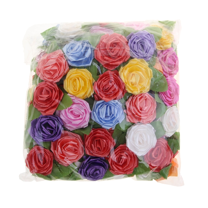 Бант-роза №5 (набор 100 шт), цвета ассорти