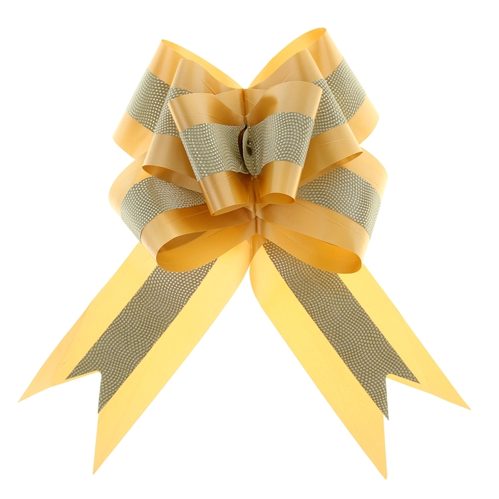 Бант-бабочка №7 "Фактурная полоса", цвет золотой
