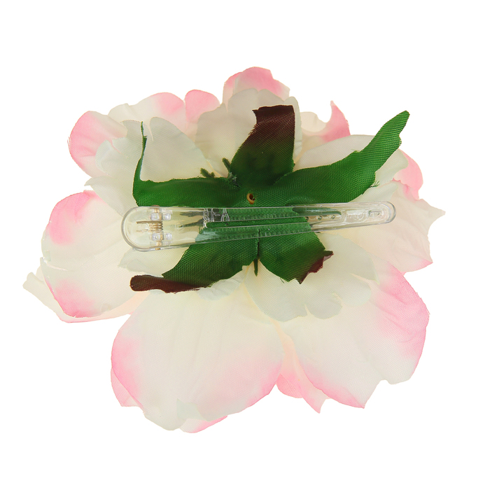 Зажим "Пион", цвет бело-розовый