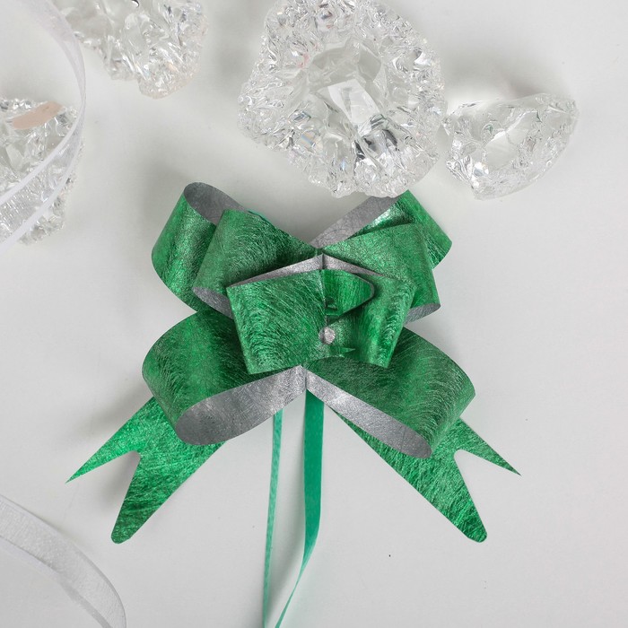 Бант-бабочка №1,8 "Фактура", цвет зелёный