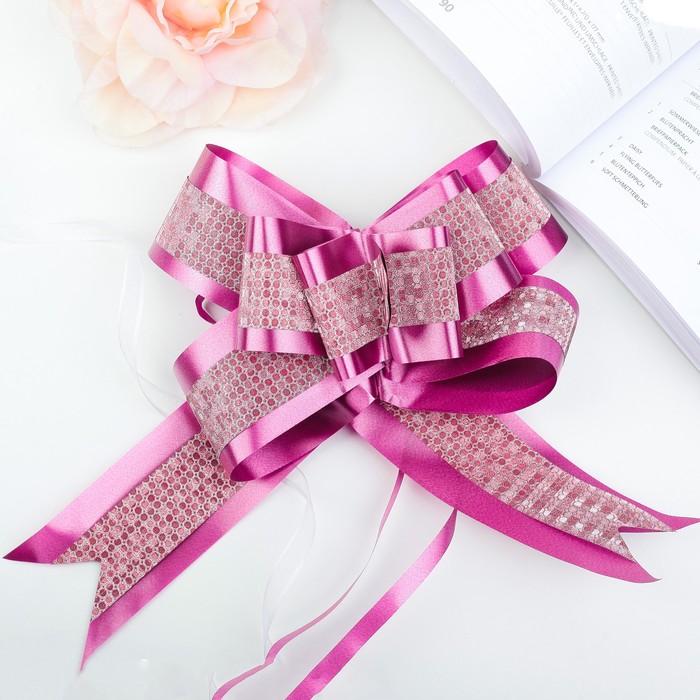 Бант-бабочка №5 "Фактурная полоса", цвет бордовый