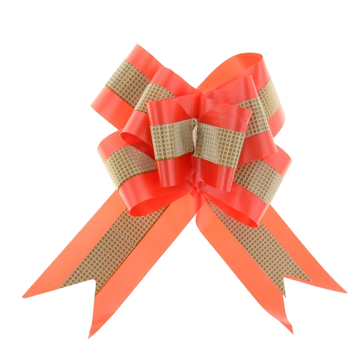 Бант-бабочка №7 "Фактурная полоса", цвет красный