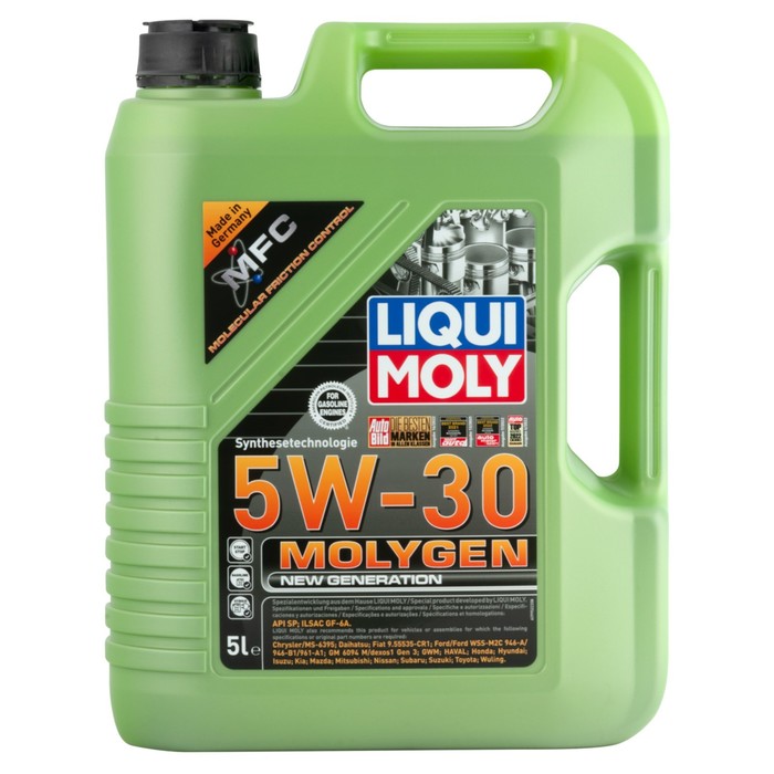 Масло моторное LiquiMoly Molygen New Generation 5W-30 SP GF-6A, НС-синтетическое, 5 л масло моторное liquimoly special tec aa 5w 20 sp gf 6a нс синтетическое 4 л