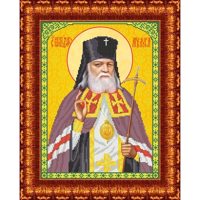 фото Набор для вышивки бисером «святой лука крымский», 25х35 см каролинка