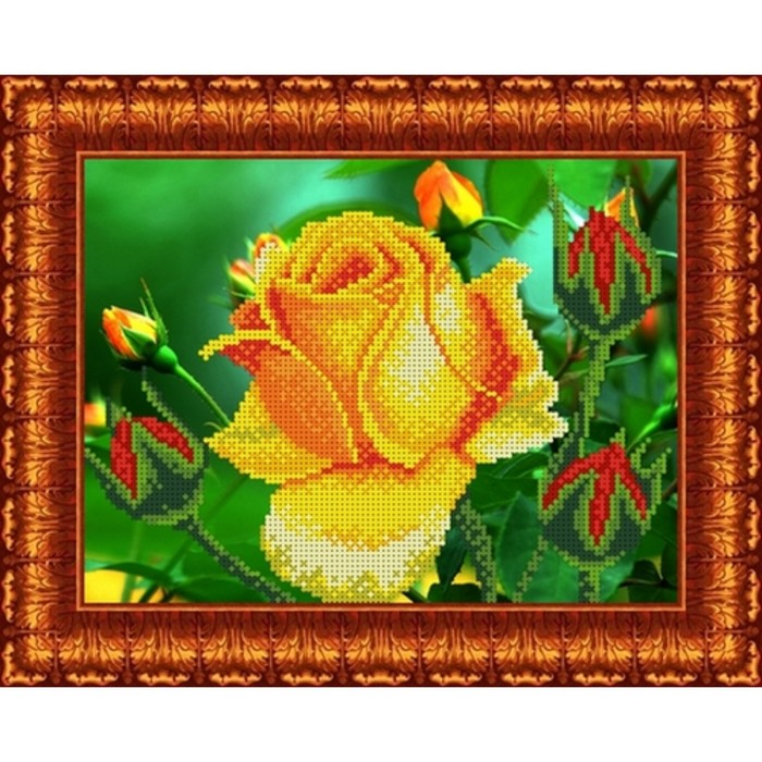 фото Набор для вышивки бисером «роза», 25х19 см каролинка