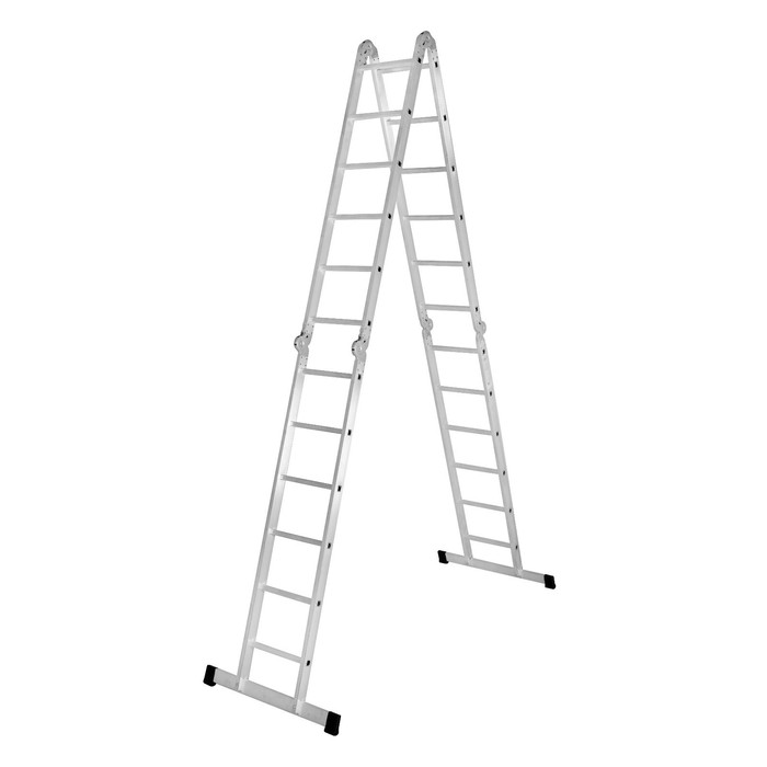 Лестница-трансформер ТУНДРА, алюминиевая, 4х6 ступени лестница трансформер perilla 4х6