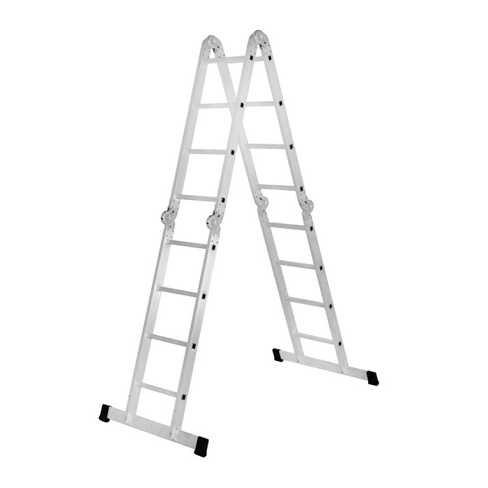 Лестница-трансформер ТУНДРА, алюминиевая, 4х4 ступени лестница трансформер тундра алюминиевая 4х6 ступени