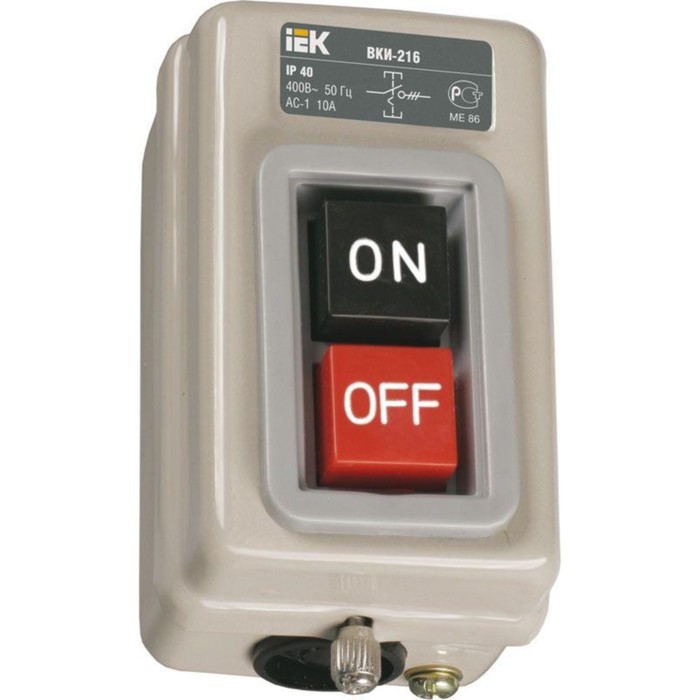 

Выключатель IEK, ВКИ-216, 10 А, 230/400 В, IP40, KVK20-10-3