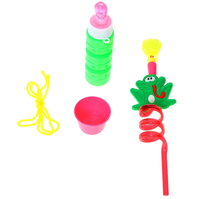 Мыльные пузыри "Крошки пузырёшки-Лягушонок" с трубочкой-пружинкой, в пакете