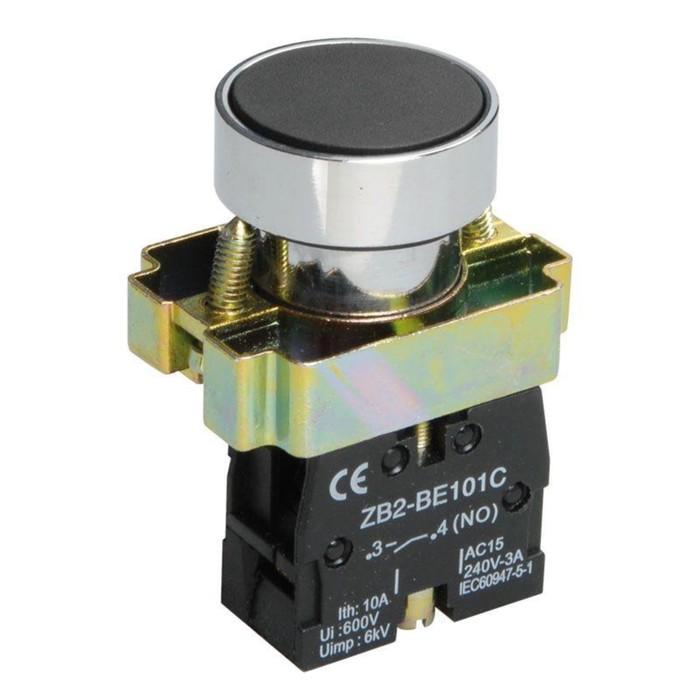 

Кнопка IEK, LAY-BA21 без подсветки, цвет черный, 1з, BBT60-BA-K02