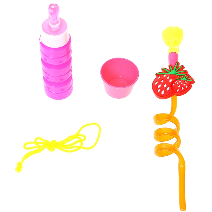 Мыльные пузыри "Крошки пузырёшки-Клубничка" с трубочкой-пружинкой, в пакете