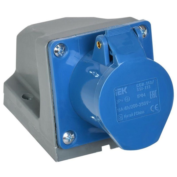 

Розетка наружной установки IEK, 16 А, 2P+PЕ, 220 В, IP44, ССИ-113, PSR11-016-3