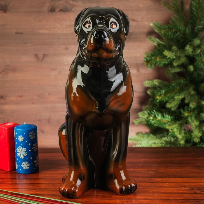 Копилка "Собака Ротвейлер", глянец