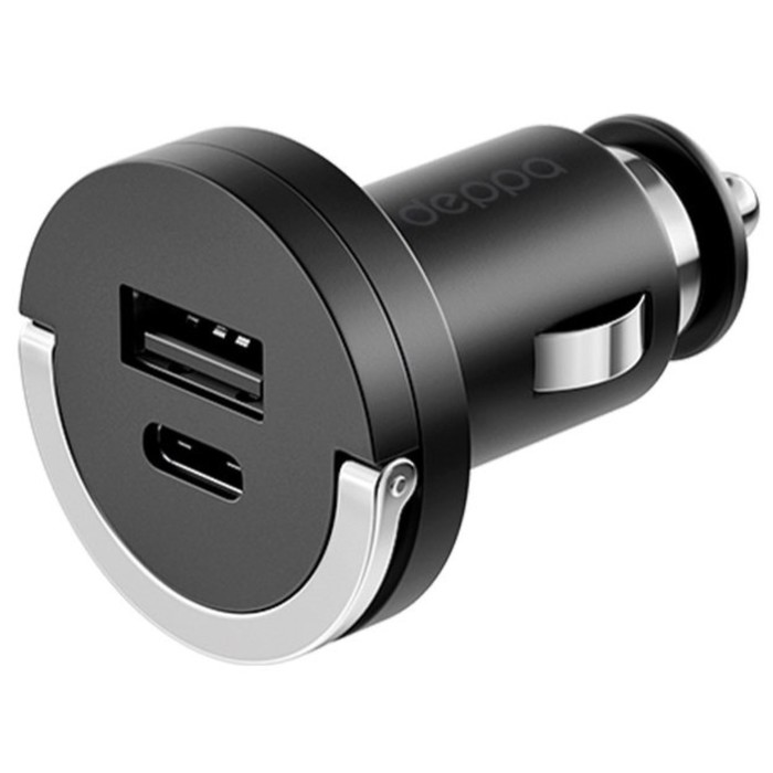 Автомобильное зарядное устройство Deppa (11211) USB-C+USB A, QC 3.0, Power Delivery, чёрный 102884 автомобильное зарядное устройство usb type c usb a qc3 0 power delivery 30вт ultra deppa крафт deppa 11211 oz