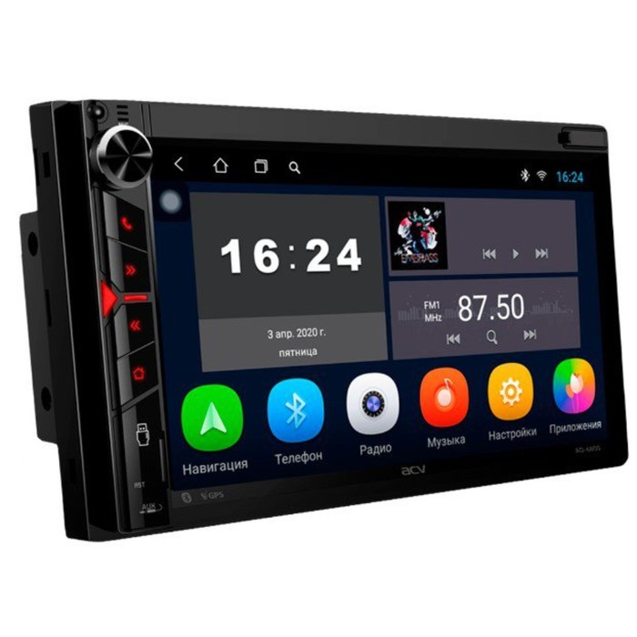 Автомагнитола ACV 2 DIN AD-7001 Android 10, 6.9, 1024х600, Wi-Fi, GPS
