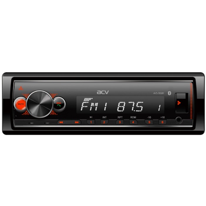 Автомагнитола ACV MP3/WMA AVS-916BR 50Wx4, BLUETOOTH, SD, USB, AUX, красная