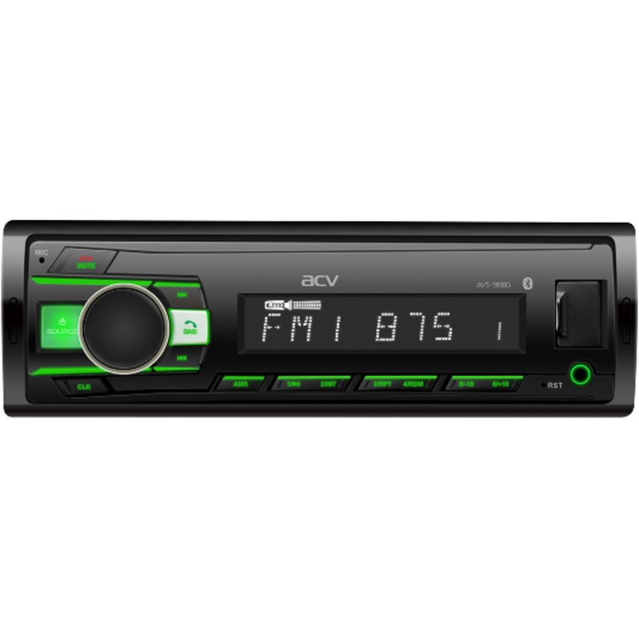 Автомагнитола ACV MP3/WMA AVS-918BG 50Wx4, BLUETOOTH, SD, USB, AUX, зелёная автомагнитола acv 2 din avs 2100bm bluetooth sd usb aux