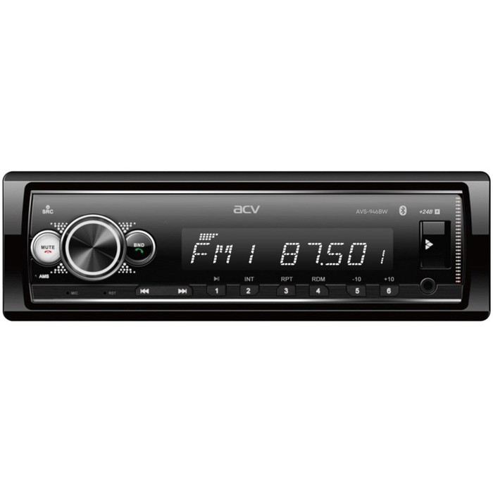 Автомагнитола ACV MP3/WMA AVS-946BW 24V, BLUETOOTH, USB, AUX, белая