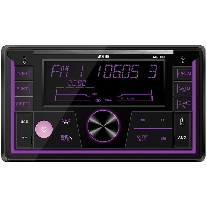 Автомагнитола Mystery MP3/WMA MAR-955 (2DIN), Bluetooth, мультицвет