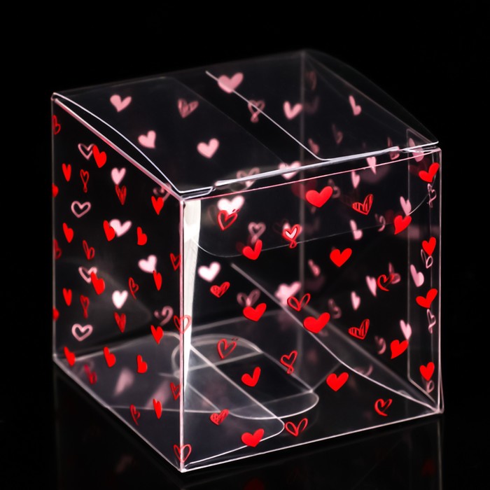 Складная коробка из PVC Сердца, 5 x 5 x 5 см