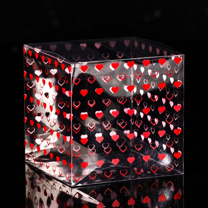 Складная коробка из PVC Сердечки, 11 x 11 x 11 см садовая миниатюра беседка 11 x 11 x 20 см rayher 46067102