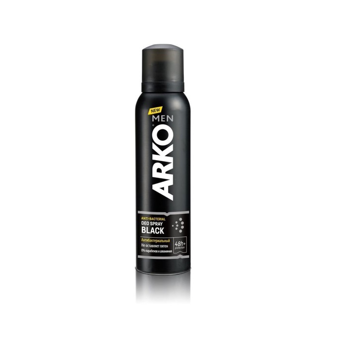Дезодорант-спрей мужской для мужчин Arko Black, антибактериальный, 150 мл